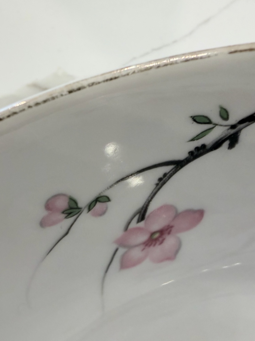 Vintage Cherry Blossom Serving Bowl Japan Cottagecore Tea 🌸 - Picture 3 of 3